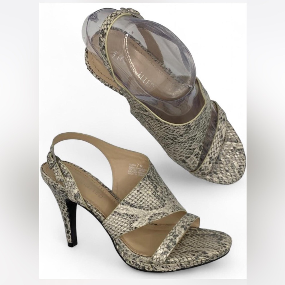 The Limited Womens Terra Snake Print Heels